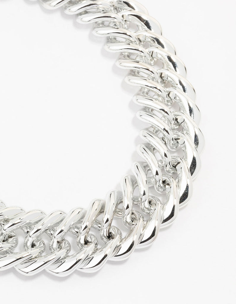 Rhodium Chunky Mixed Chain Necklace - Lovisa