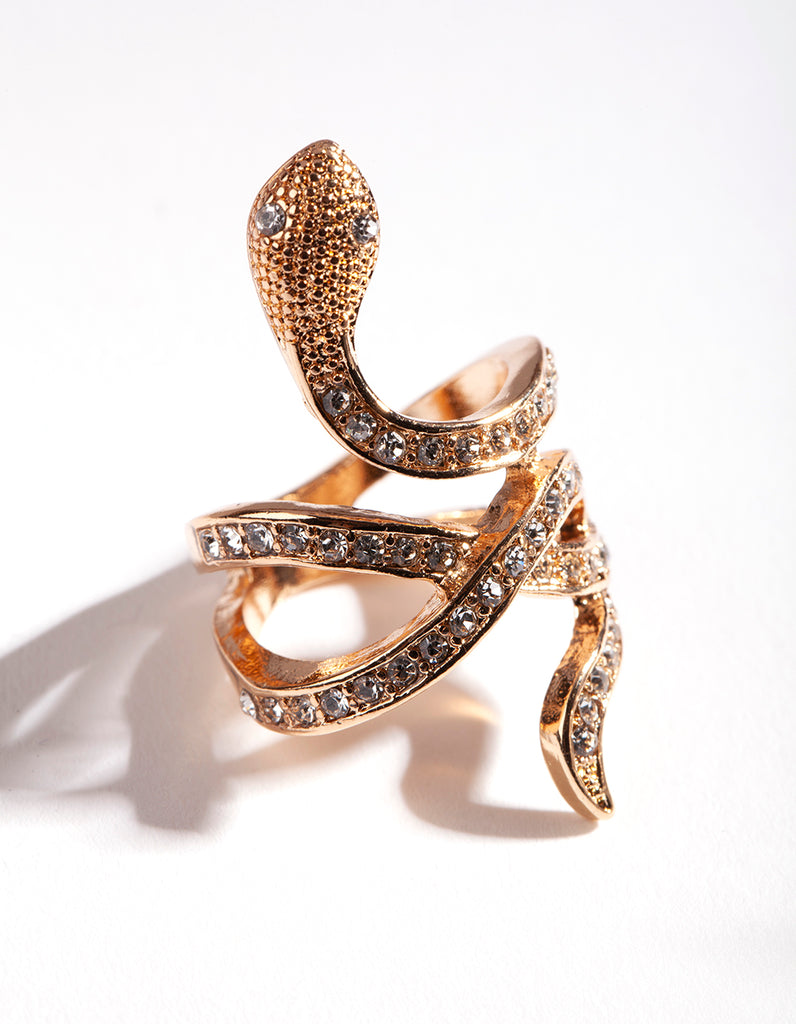 Lovisa Gold Tone Multi Finger Snake Ring Size S-M