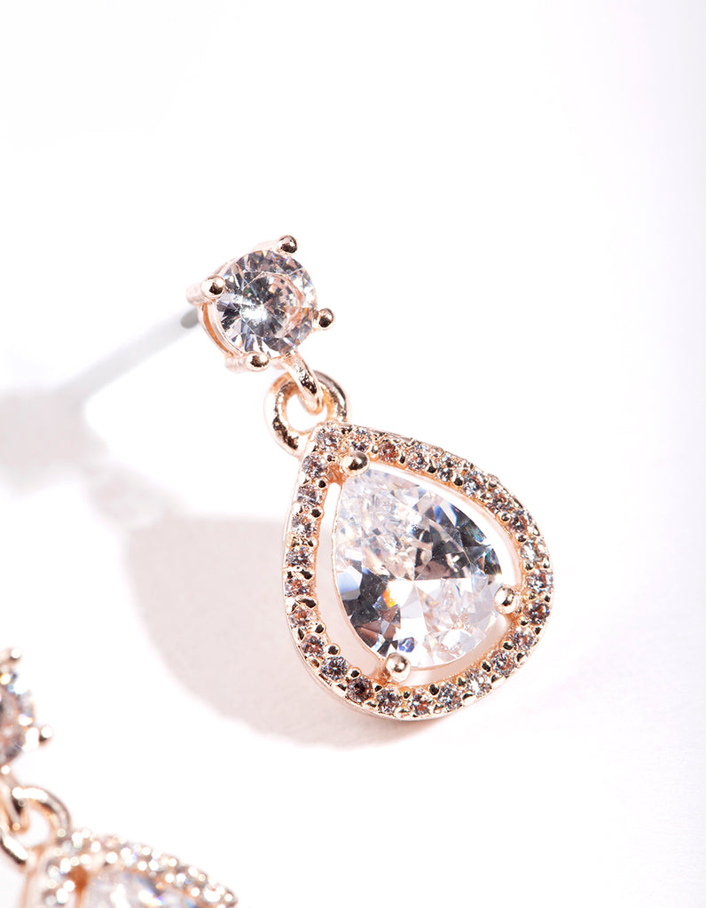 Encircled Mini Diamond Simulant Pear Drop Earrings - Lovisa