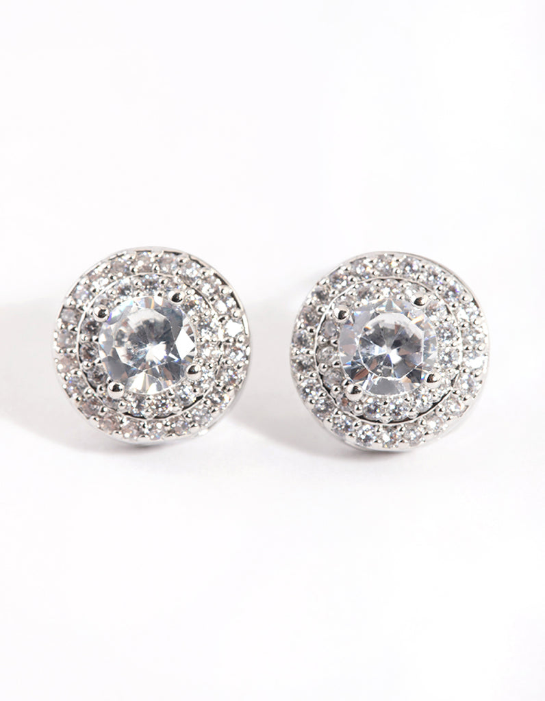 Halo sales cz earrings