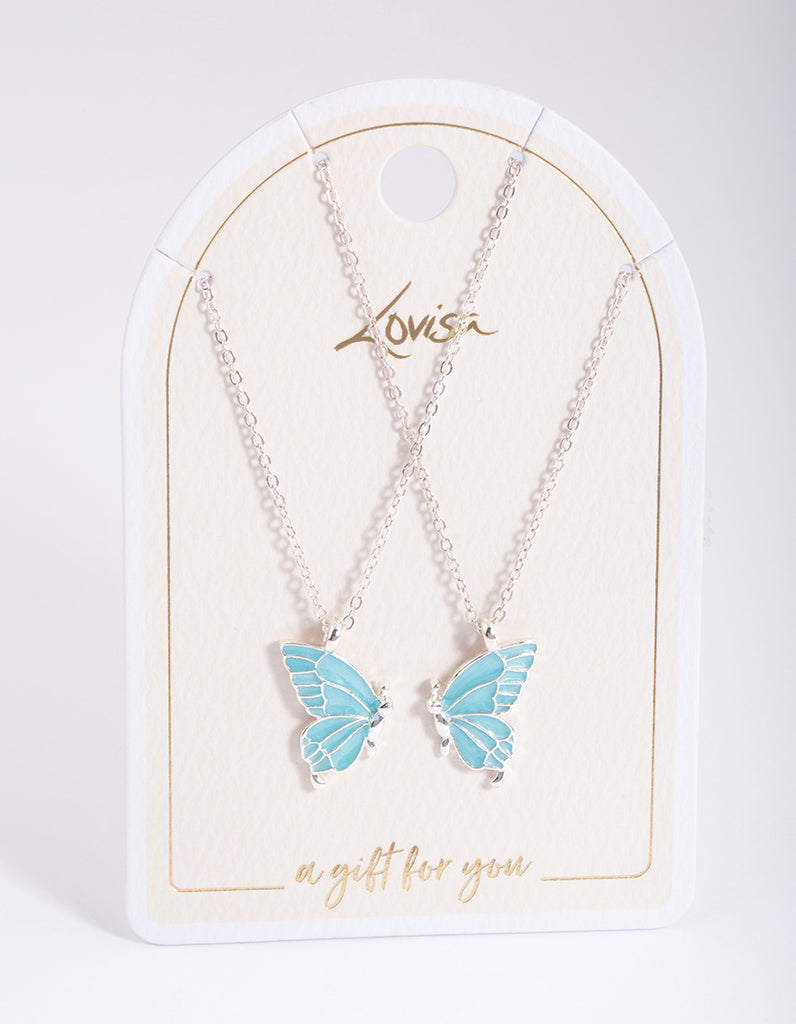 Silver Best Friend Butterfly Necklace Pack - Lovisa