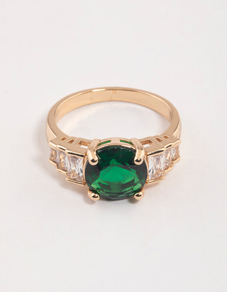 Green emerald sales gold ring