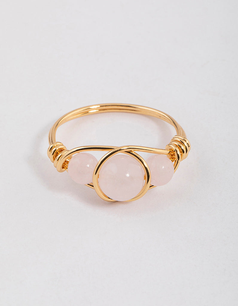 Wire wrapped online rose quartz ring