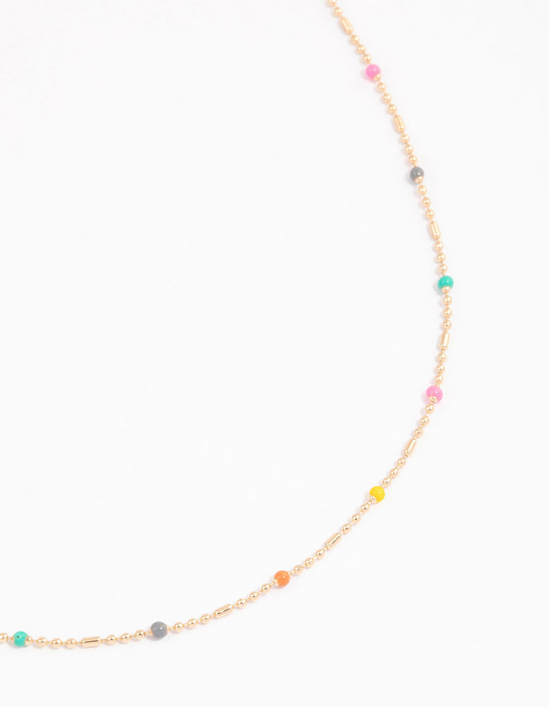 Gold Mixed Bead Long Necklace - Lovisa
