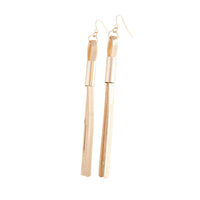 Gold Herringbone Chain Tassel Earrings - link has visual effect only