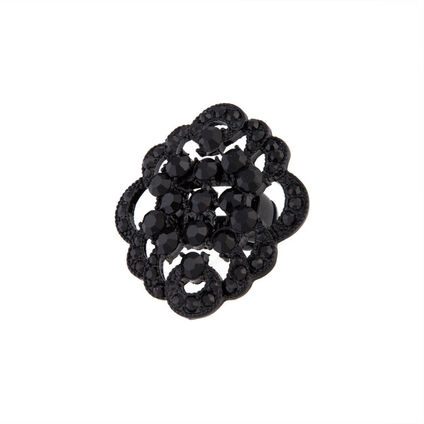 Black Oversized Filigree Ring