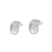 Silver Tree Of Life Stud Earrings - link has visual effect only