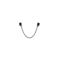 Black Double Diamante Chain Stud Earrings - link has visual effect only