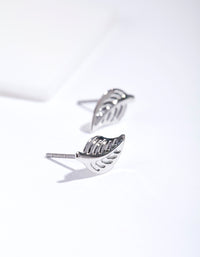 Silver Mini Leaf Stud Earrings - link has visual effect only