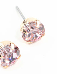 Pink Claw Diamante Stud Earrings - link has visual effect only