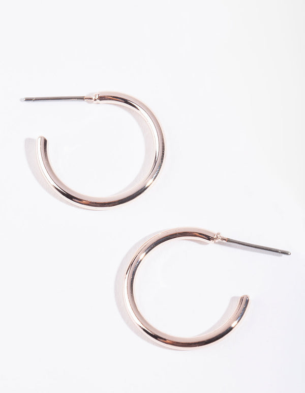 Rose Gold Mini Plain Hoop Earrings