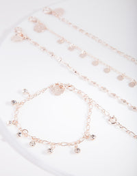 Rose Gold Disc Bracelet Anklet 4-Pack - link has visual effect only