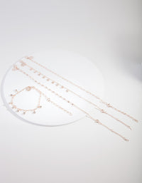 Rose Gold Disc Bracelet Anklet 4-Pack - link has visual effect only