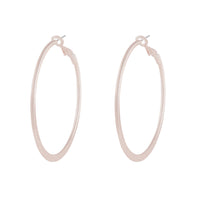 Rose Gold 5cm Flat Edge Hoop Earrings - link has visual effect only