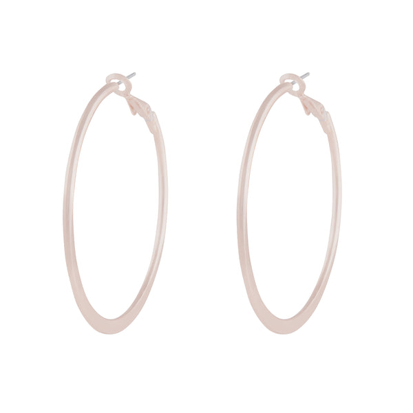 Rose Gold 5cm Flat Edge Hoop Earrings