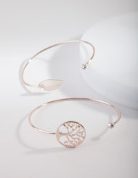 Rose Gold Tree Of Life Bangle Pack - link has visual effect only