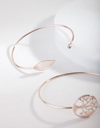 Rose Gold Tree Of Life Bangle Pack - link has visual effect only