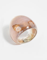 Bronze Glitter Dome Ring - link has visual effect only