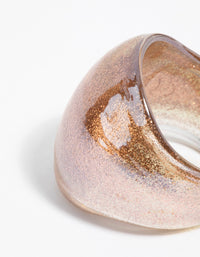 Bronze Glitter Dome Ring - link has visual effect only