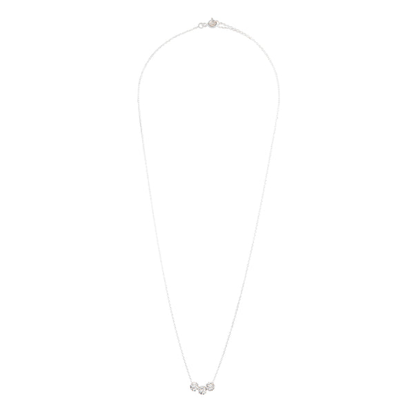 Sterling Silver Diamante Bead Trio Necklace