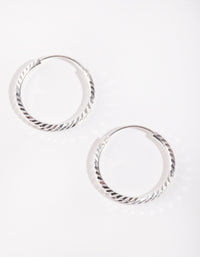 Sterling Silver 20mm Diamond Cut Hoop Earrings - link has visual effect only