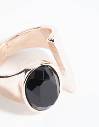 Rose Gold Open Stone Ring - link has visual effect only