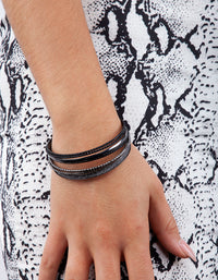 Mesh Glitter Gunmetal Black Bangle Pack - link has visual effect only