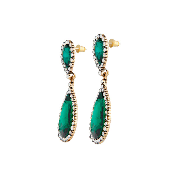 Emerald Crystal Angelina Earrings Lovisa