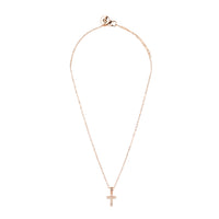 Fine Rose Gold Diamante Cross Necklace - Lovisa