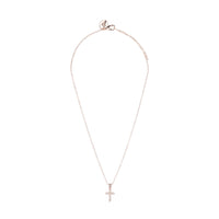 Fine Rose Gold Diamante Cross Necklace - Lovisa