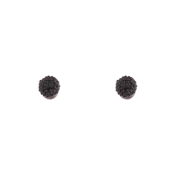 Black Mini Fireball Stud Earrings