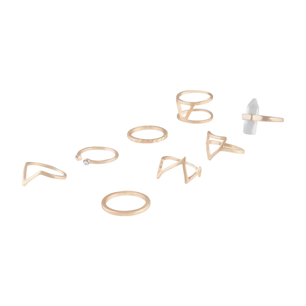 Gold Triangle Shard Ring 8-Pack