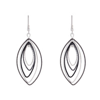 Layered Black Silver Textured Earrings - link has visual effect only