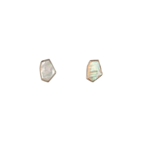 Irregular Shaped Pearl Coloured Stud Earrings