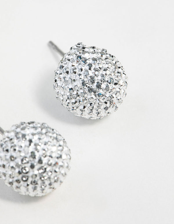 Surgical Steel Glitter Ball Stud Earrings Lovisa