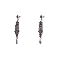 Gunmetal Blue Crystal Swirl Earrings - link has visual effect only