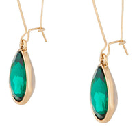 Emerald Gold Diamante Fish Hook Earrings - link has visual effect only