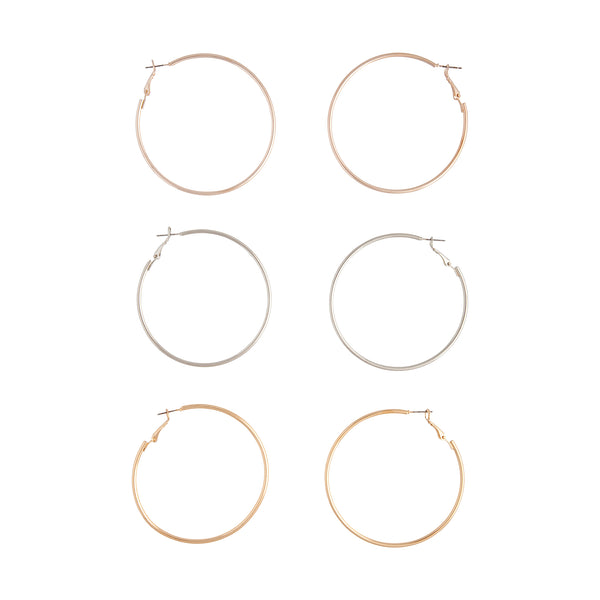 Mix Tube Big Hoop Earring Pack