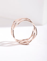 Rose Gold Multi Cross Over Ring - link has visual effect only