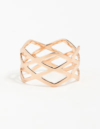 Rose Gold Multi Cross Over Ring - link has visual effect only