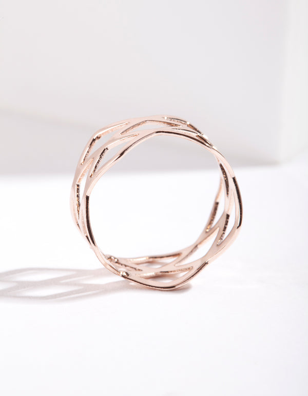 Rose Gold Multi Cross Over Ring