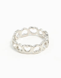 Rhodium Multi Heart Ring - link has visual effect only