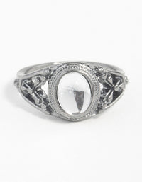 Gunmetal Vintage Stone Ring - link has visual effect only