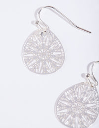 Silver Filigree Cut Out Drop Earrings - link has visual effect only