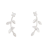 Sterling Silver Diamante Vine Crawler Earrings - link has visual effect only