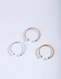 Mixed Metal Diamond Cut Septum Nose Ring Pack - link has visual effect only