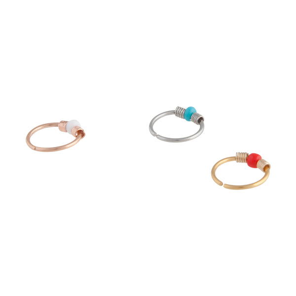 Mixed Metal Coloured Bead Upper Hoop Pack