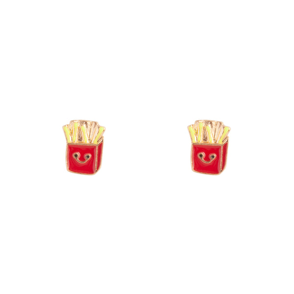 Gold Fries Stud Earrings