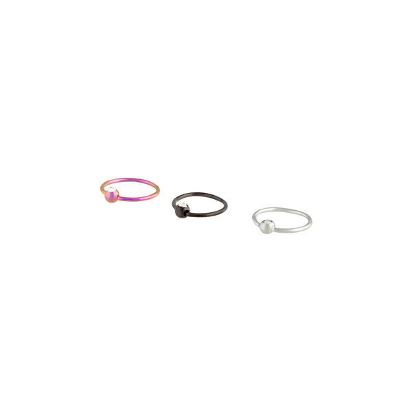 Dark Multi Coated Metal Upper Hoop Earrings