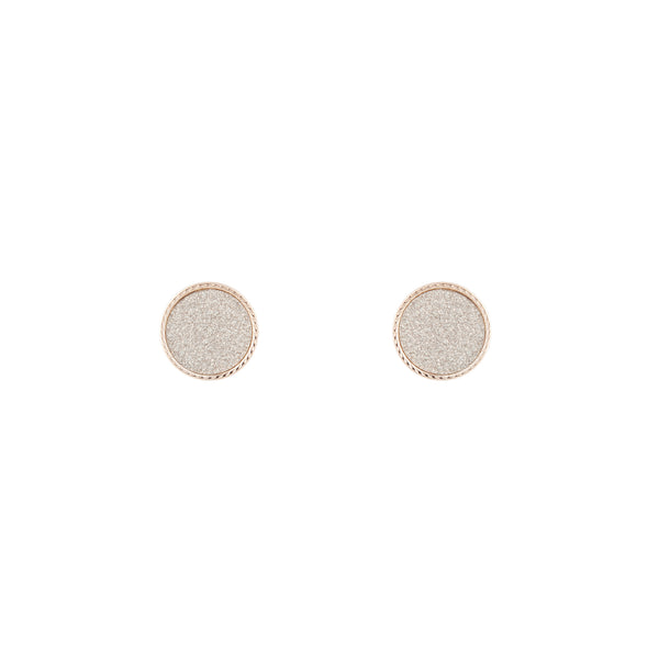 Rose Gold Glitter Circle Earrings